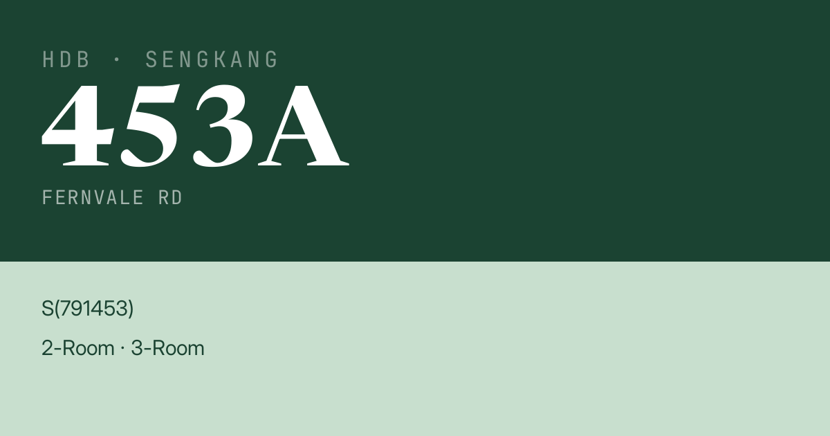Blk 453A Fernvale Rd HDB Resale | Price, Transactions & Rental Data