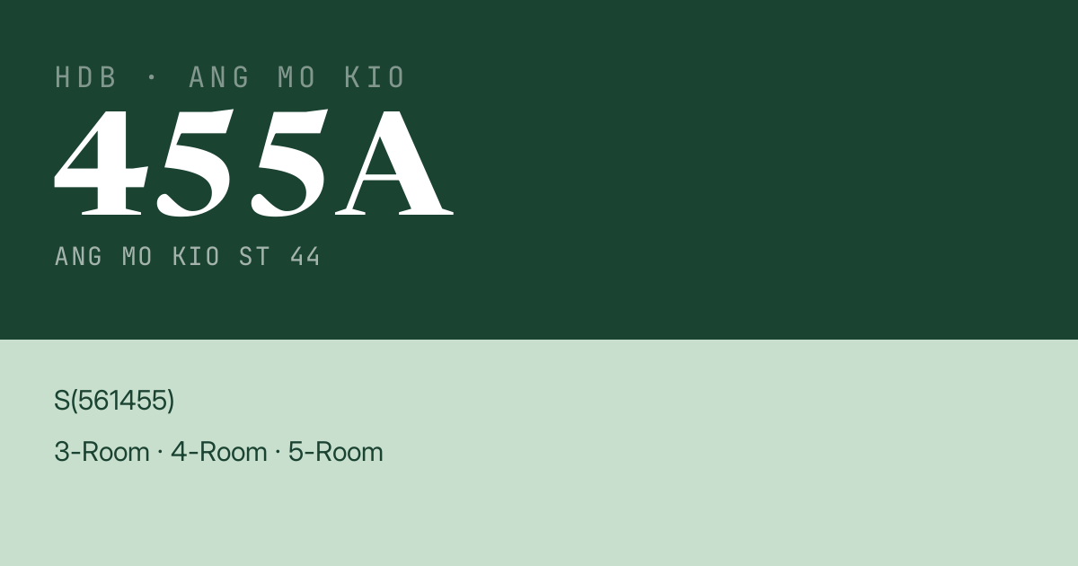 Blk 455A Ang Mo Kio St 44 HDB Resale | Price, Transactions & Rental Data