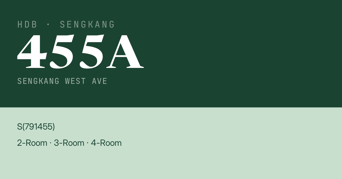 Blk 455A Sengkang West Ave HDB Resale | Price, Transactions & Rental Data