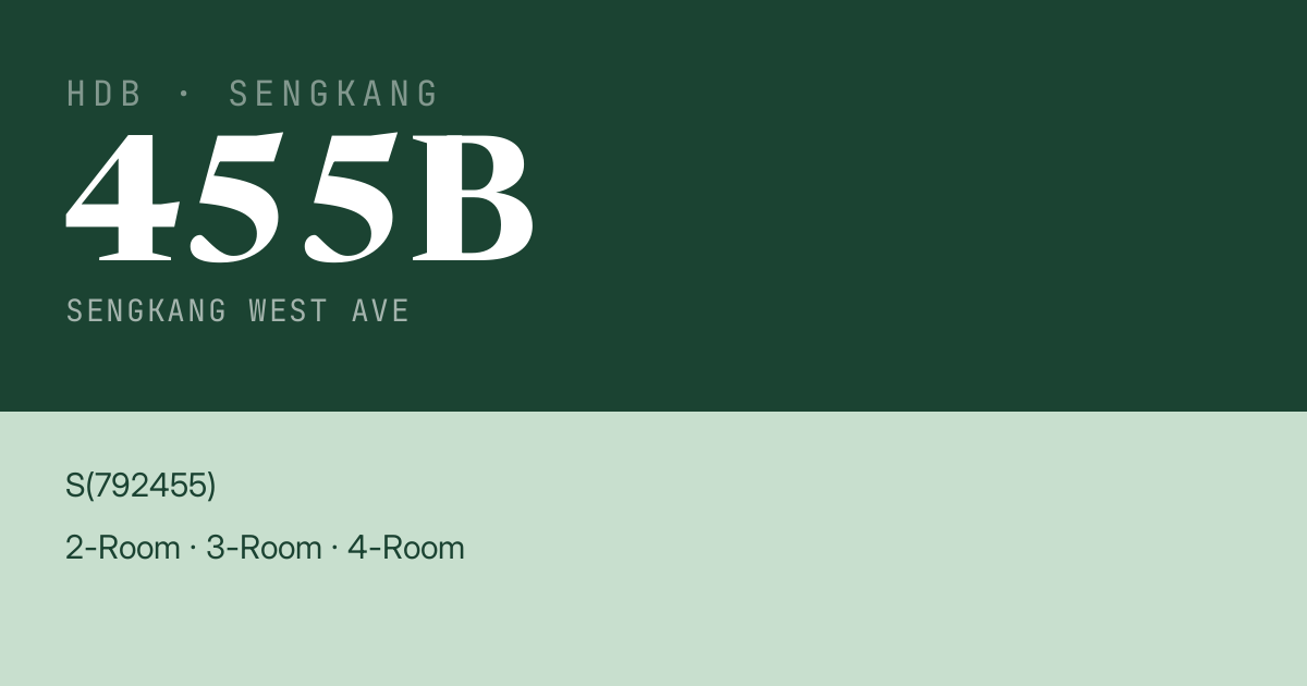 Blk 455B Sengkang West Ave HDB Resale | Price, Transactions & Rental Data