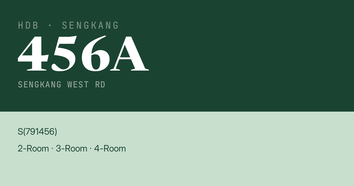 Blk 456A Sengkang West Rd HDB Resale | Price, Transactions & Rental Data