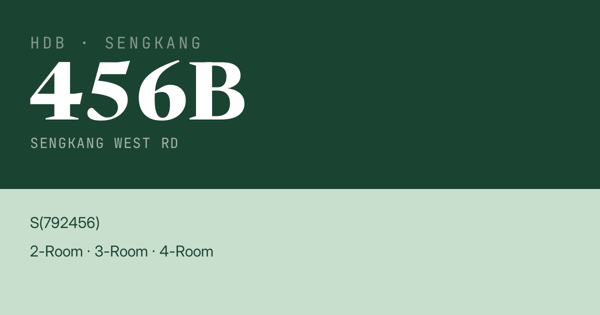 Blk 456B Sengkang West Rd HDB Resale | Price, Transactions & Rental Data
