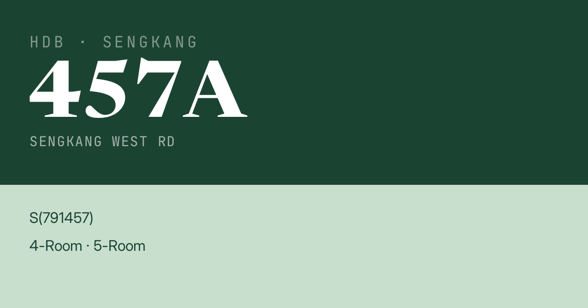 Blk 457A Sengkang West Rd HDB Resale | Price, Transactions & Rental Data
