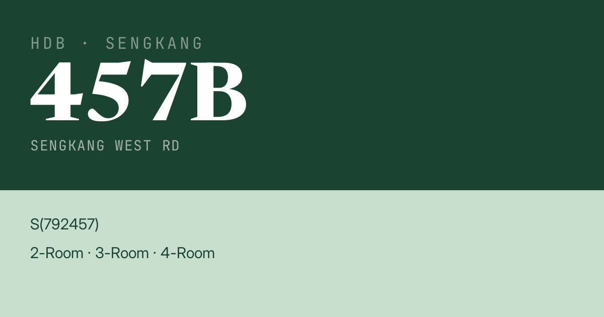 Blk 457B Sengkang West Rd HDB Resale | Price, Transactions & Rental Data