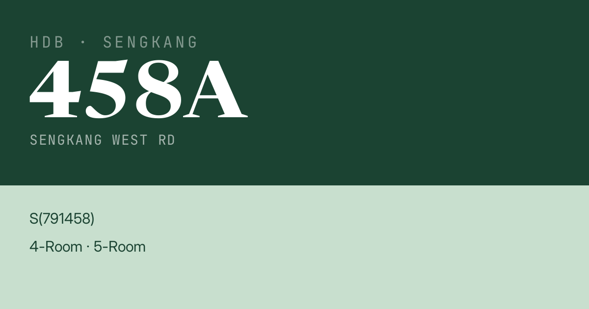 Blk 458A Sengkang West Rd HDB Resale | Price, Transactions & Rental Data