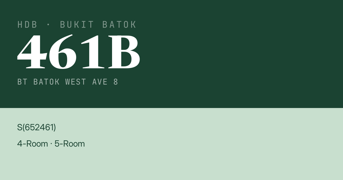 Blk 461B Bt Batok West Ave 8 HDB Resale | Price, Transactions & Rental Data