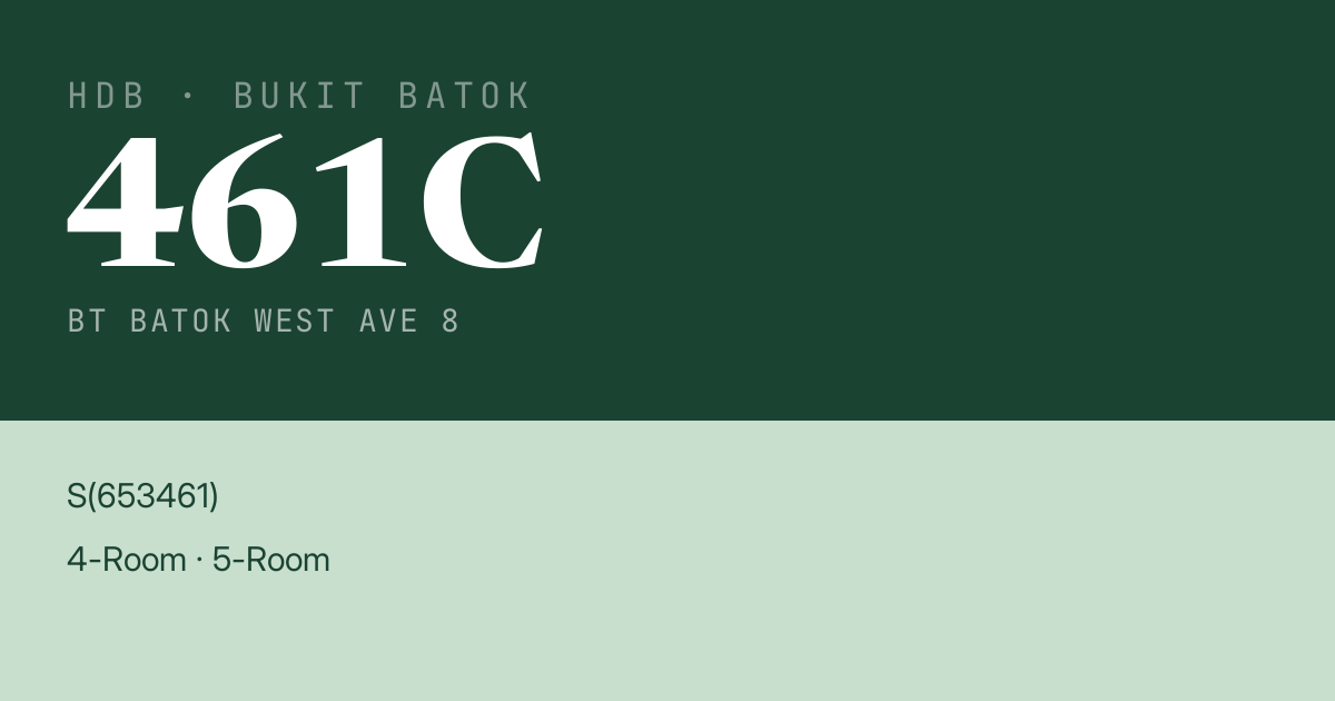 Blk 461C Bt Batok West Ave 8 HDB Resale | Price, Transactions & Rental Data