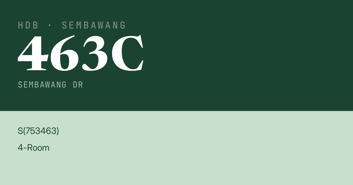 Blk 463C Sembawang Dr HDB Resale | Price, Transactions & Rental Data
