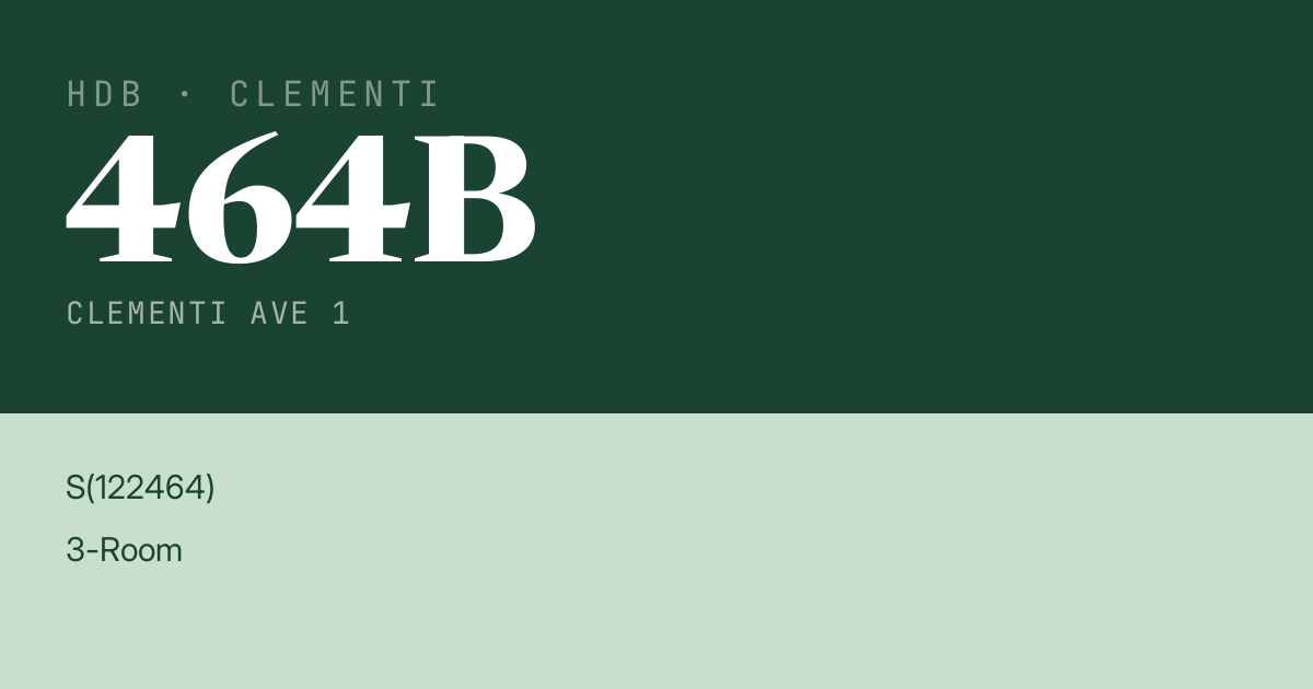 Blk 464B Clementi Ave 1 HDB Resale | Price, Transactions & Rental Data