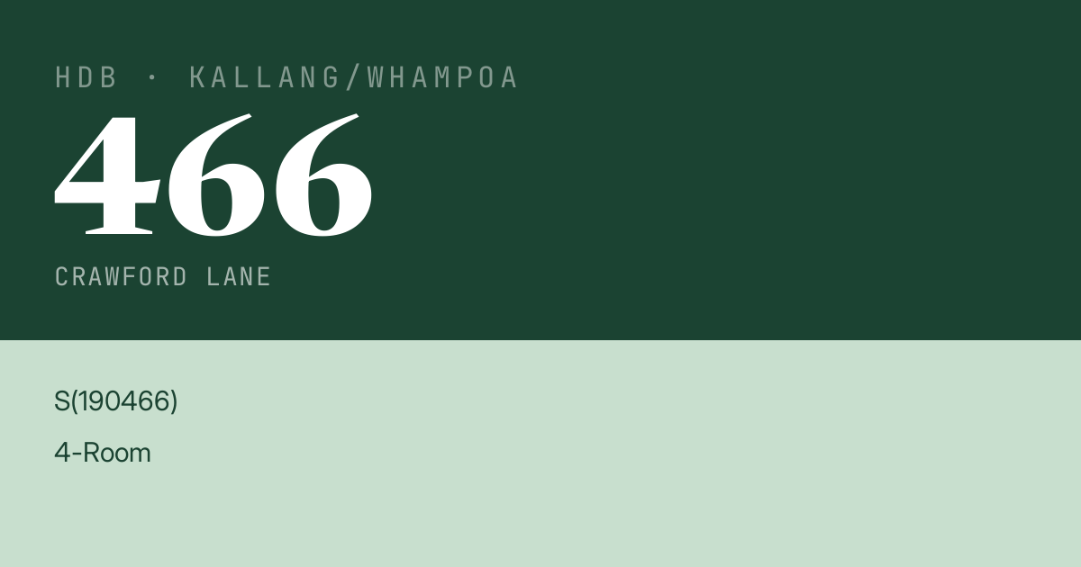 Blk 466 Crawford Lane HDB Resale | Price, Transactions & Rental Data