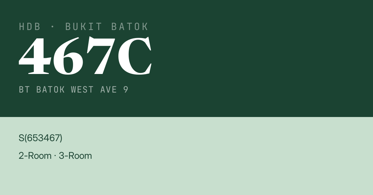 Blk 467C Bt Batok West Ave 9 HDB Resale | Price, Transactions & Rental Data