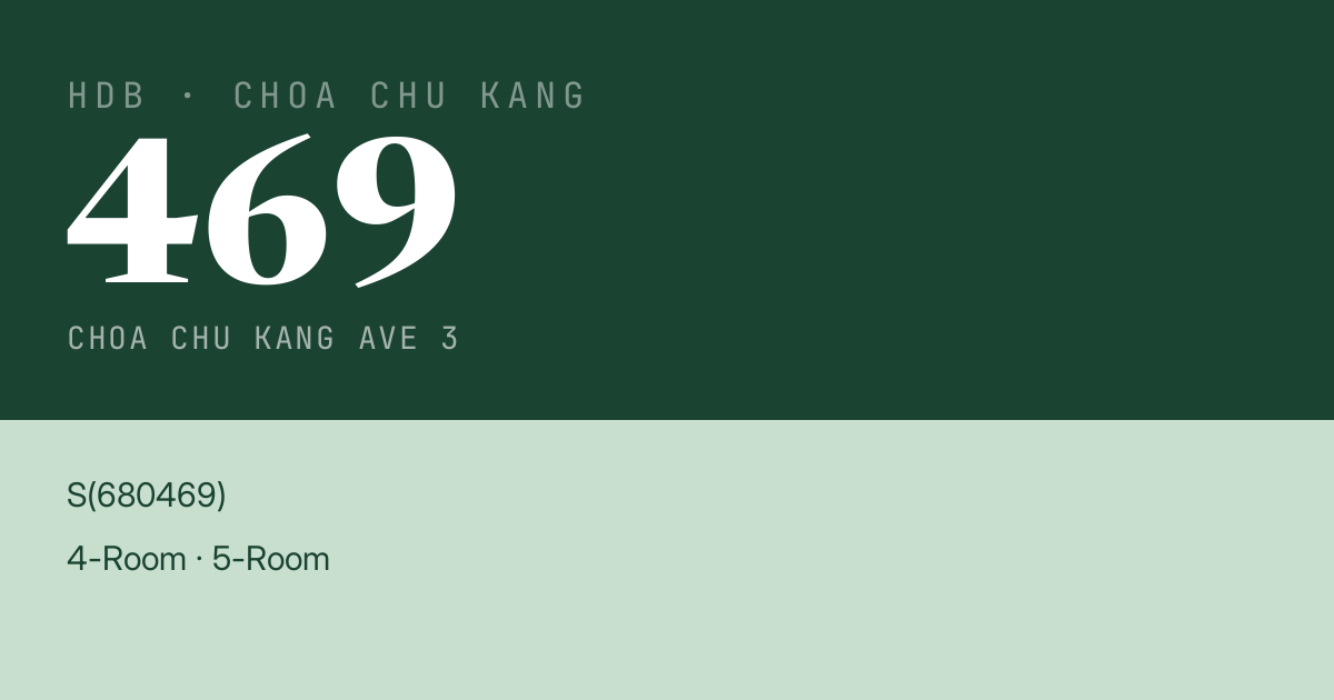 Blk 469 Choa Chu Kang Ave 3 HDB Resale | Price, Transactions & Rental Data