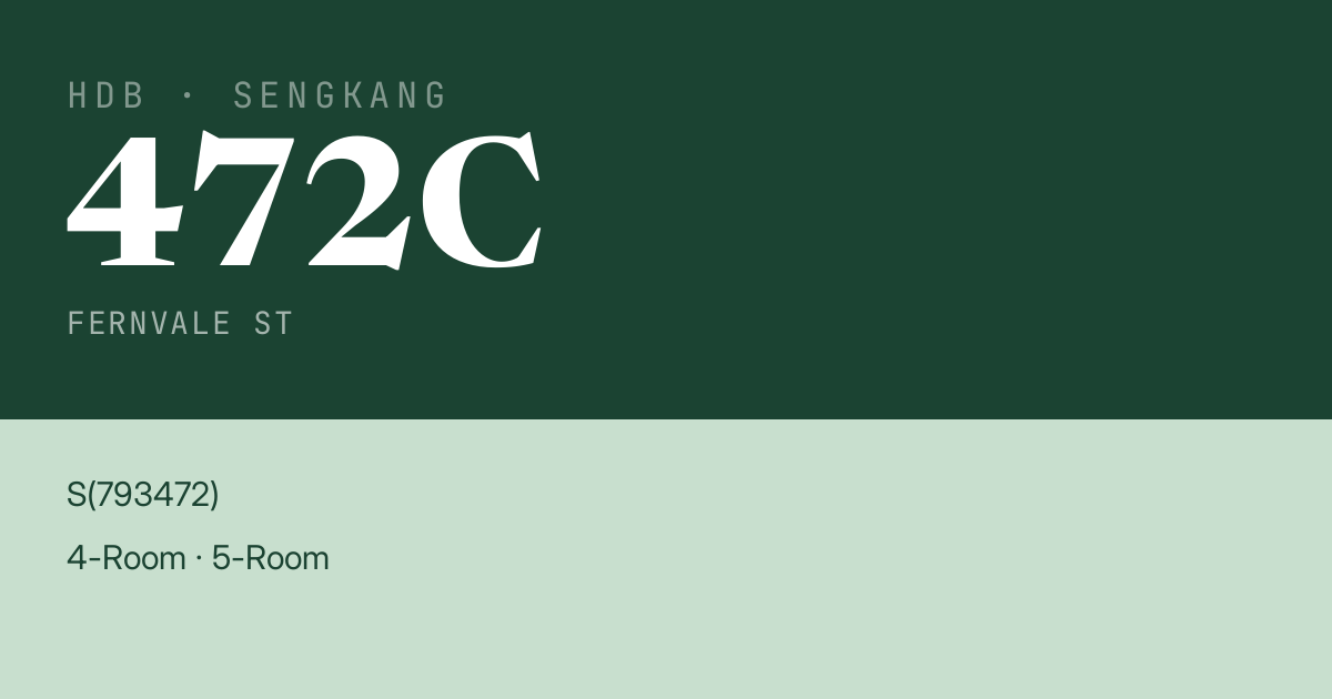 Blk 472C Fernvale St HDB Resale | Price, Transactions & Rental Data