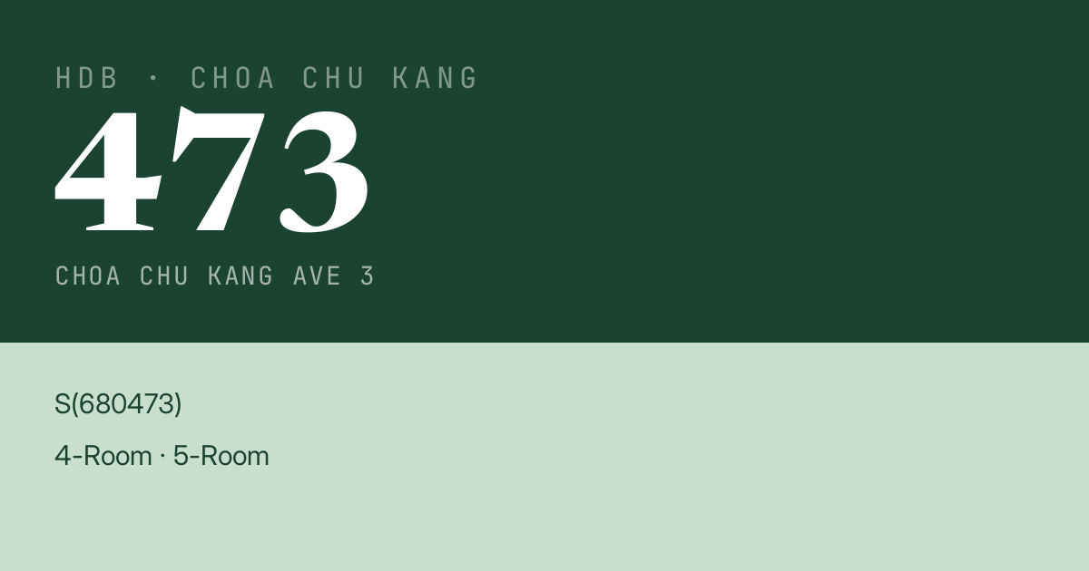 Blk 473 Choa Chu Kang Ave 3 HDB Resale | Price, Transactions & Rental Data