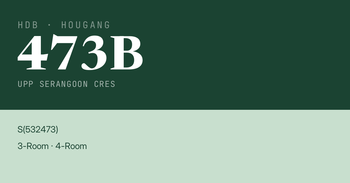 Blk 473B Upp Serangoon Cres HDB Resale | Price, Transactions & Rental Data
