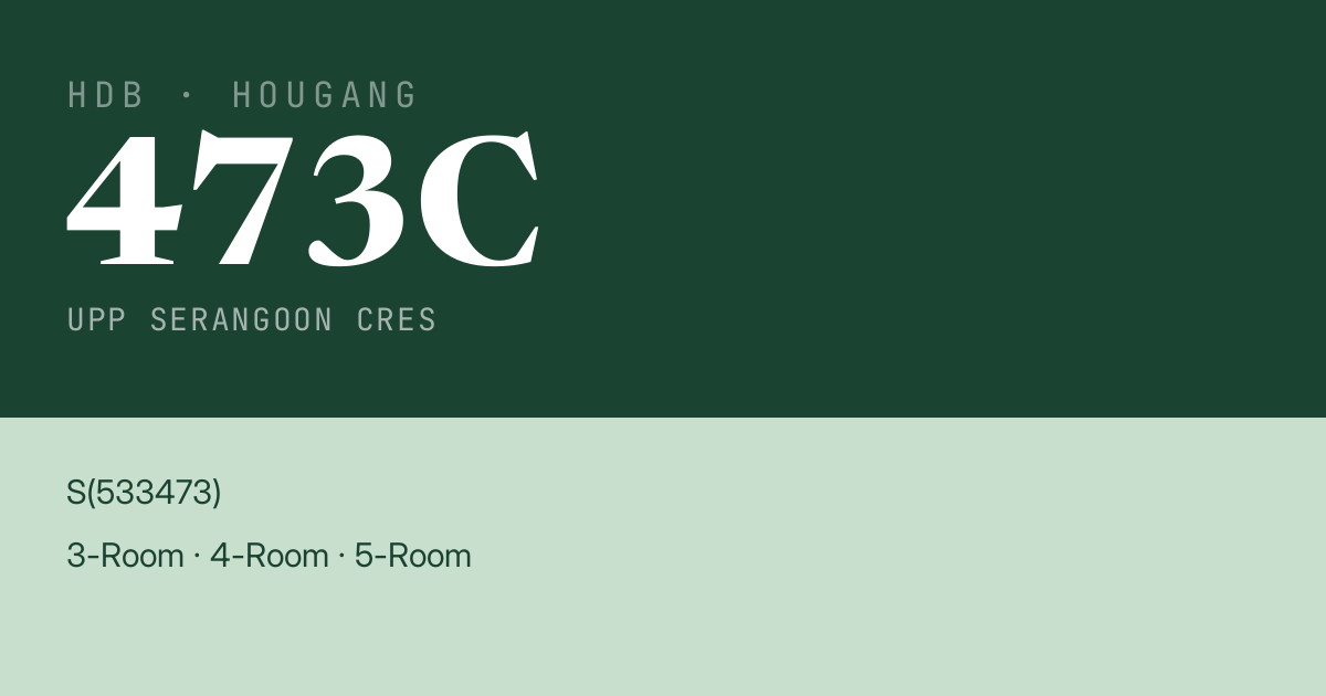 Blk 473C Upp Serangoon Cres HDB Resale | Price, Transactions & Rental Data