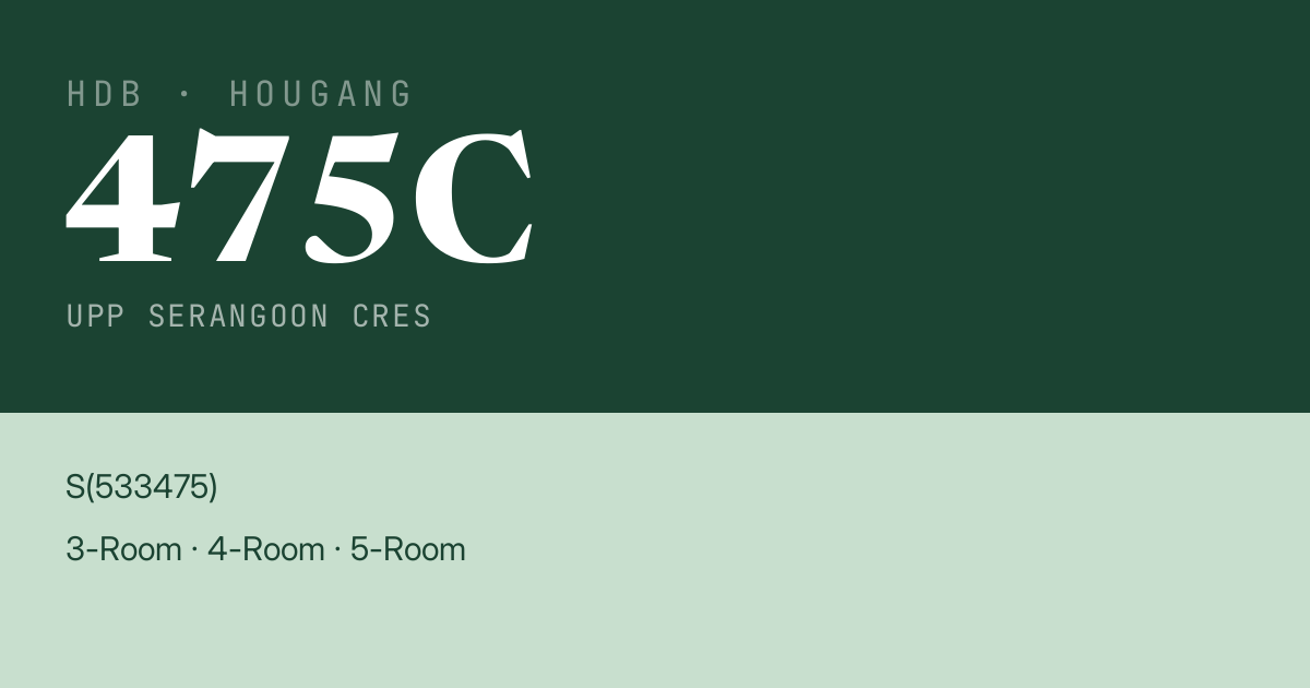 Blk 475C Upp Serangoon Cres HDB Resale | Price, Transactions & Rental Data