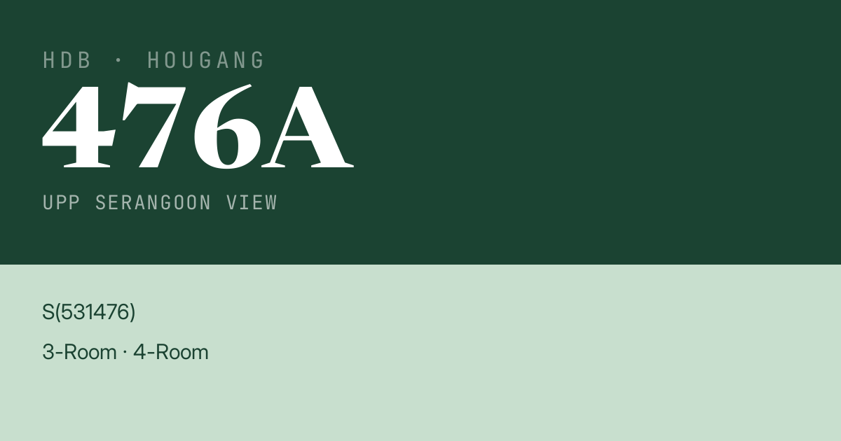 Blk 476A Upp Serangoon View HDB Resale | Price, Transactions & Rental Data