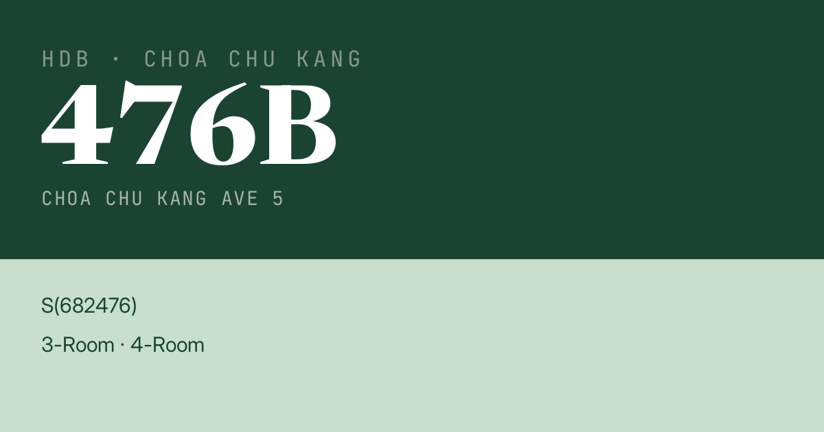 Blk 476B Choa Chu Kang Ave 5 HDB Resale | Price, Transactions & Rental Data