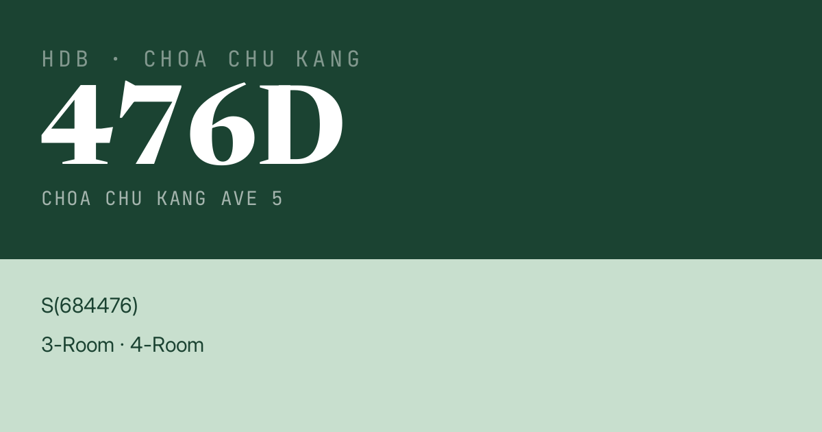Blk 476D Choa Chu Kang Ave 5 HDB Resale | Price, Transactions & Rental Data