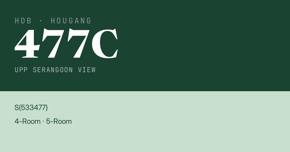 Blk 477C Upp Serangoon View HDB Resale | Price, Transactions & Rental Data