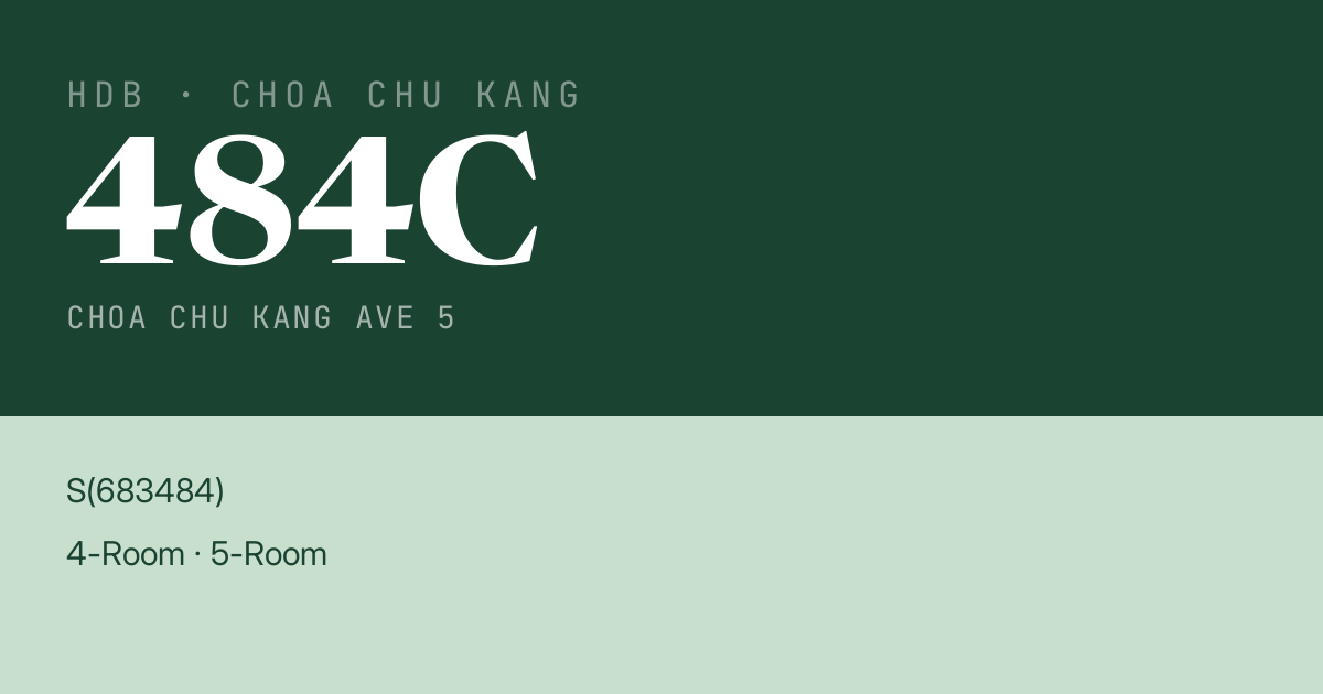 Blk 484C Choa Chu Kang Ave 5 HDB Resale | Price, Transactions & Rental Data