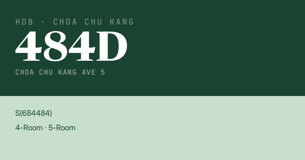 Blk 484D Choa Chu Kang Ave 5 HDB Resale | Price, Transactions & Rental Data