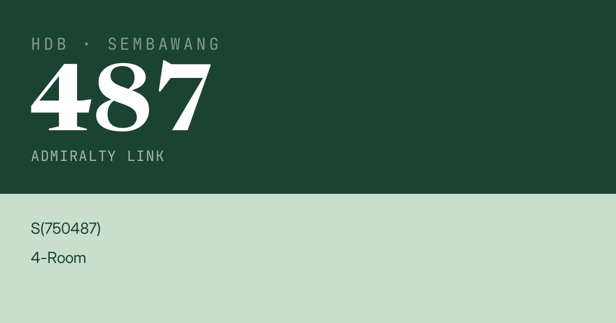 Blk 487 Admiralty Link HDB Resale | Price, Transactions & Rental Data