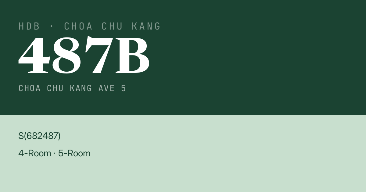Blk 487B Choa Chu Kang Ave 5 HDB Resale | Price, Transactions & Rental Data