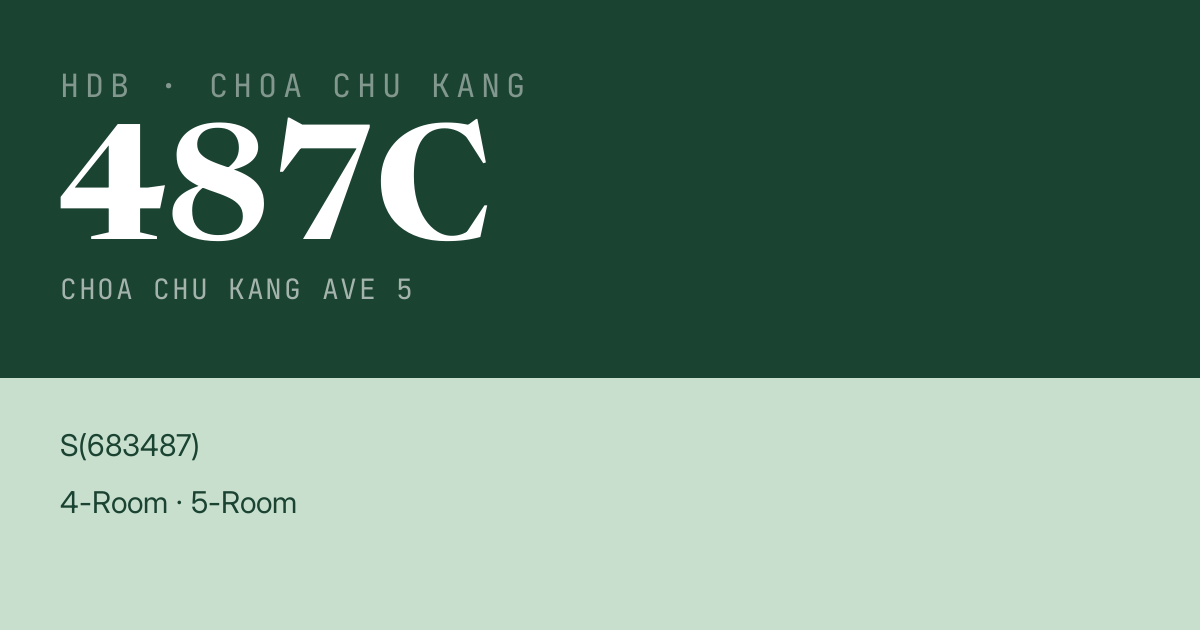 Blk 487C Choa Chu Kang Ave 5 HDB Resale | Price, Transactions & Rental Data