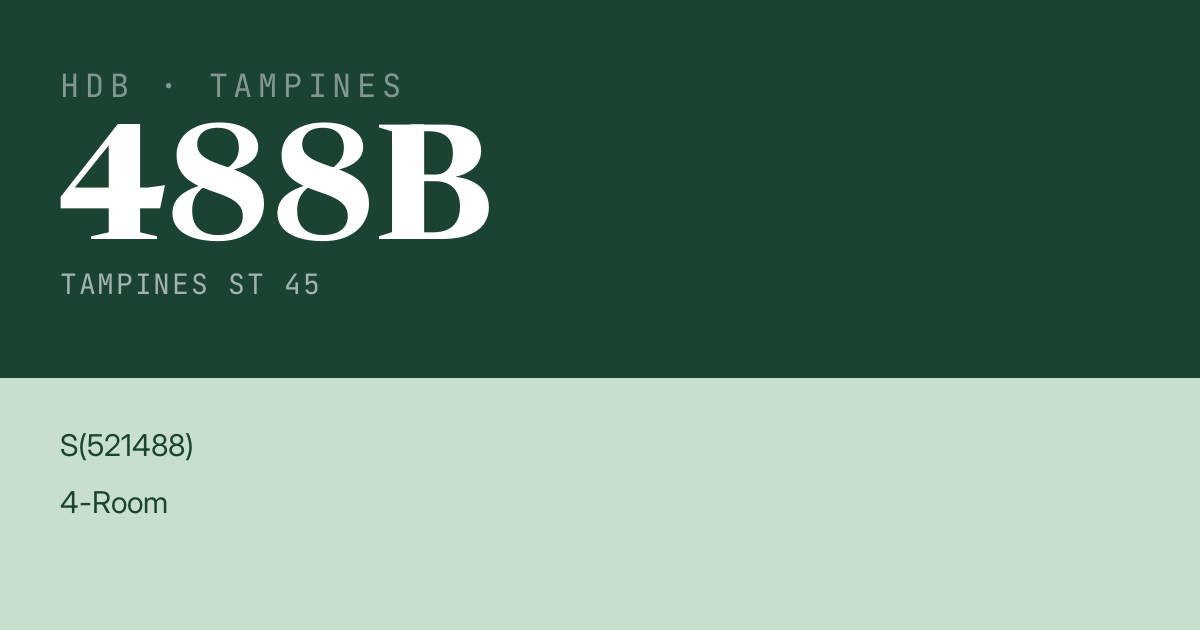 Blk 488B Tampines St 45 HDB Resale | Price, Transactions & Rental Data