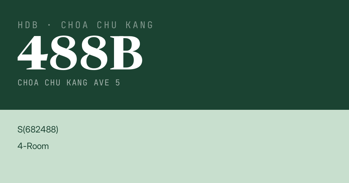 Blk 488B Choa Chu Kang Ave 5 HDB Resale | Price, Transactions & Rental Data