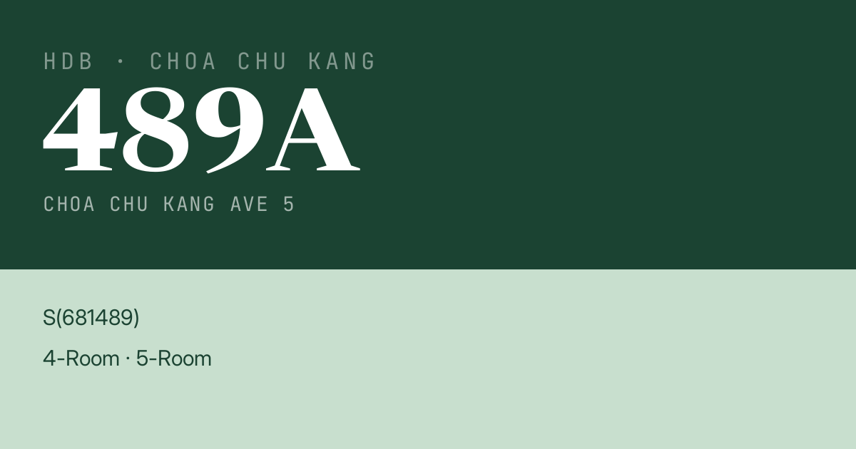 Blk 489A Choa Chu Kang Ave 5 HDB Resale | Price, Transactions & Rental Data