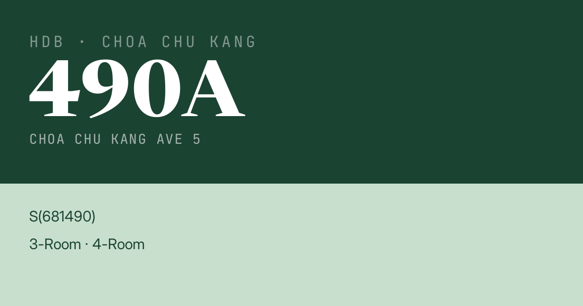 Blk 490A Choa Chu Kang Ave 5 HDB Resale | Price, Transactions & Rental Data