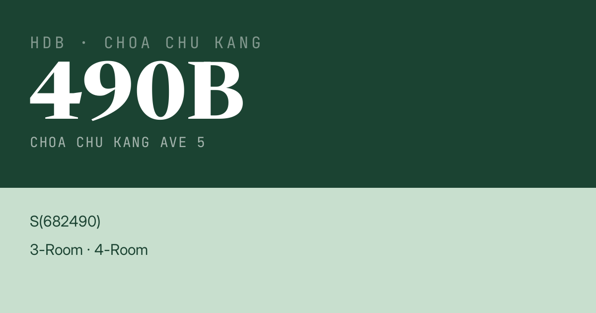 Blk 490B Choa Chu Kang Ave 5 HDB Resale | Price, Transactions & Rental Data