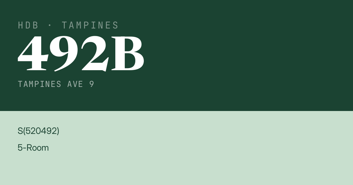 Blk 492B Tampines Ave 9 HDB Resale | Price, Transactions & Rental Data