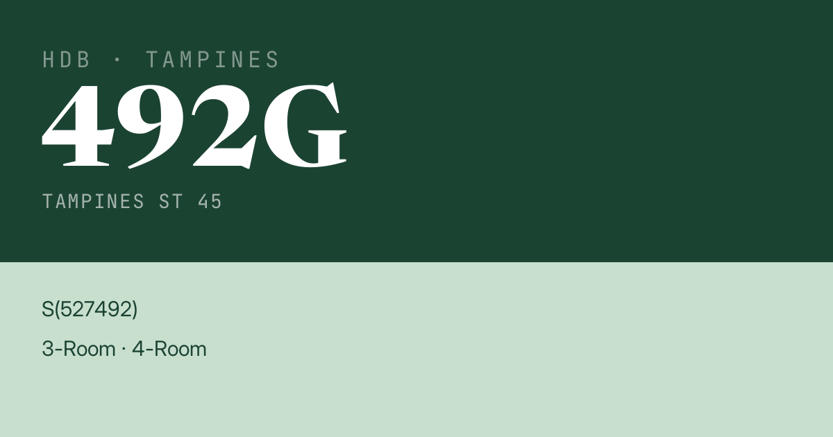 Blk 492G Tampines St 45 HDB Resale | Price, Transactions & Rental Data