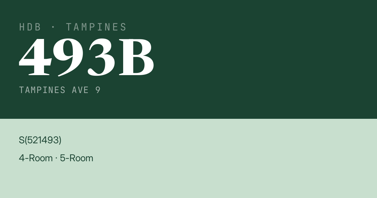 Blk 493B Tampines Ave 9 HDB Resale | Price, Transactions & Rental Data
