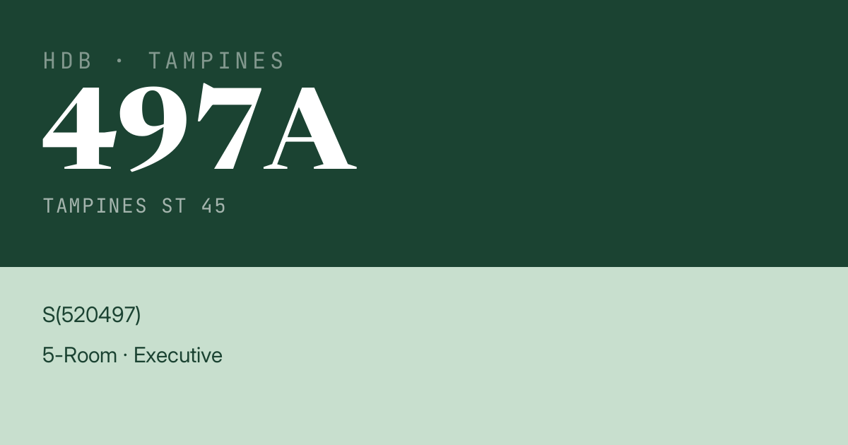 Blk 497A Tampines St 45 HDB Resale | Price, Transactions & Rental Data