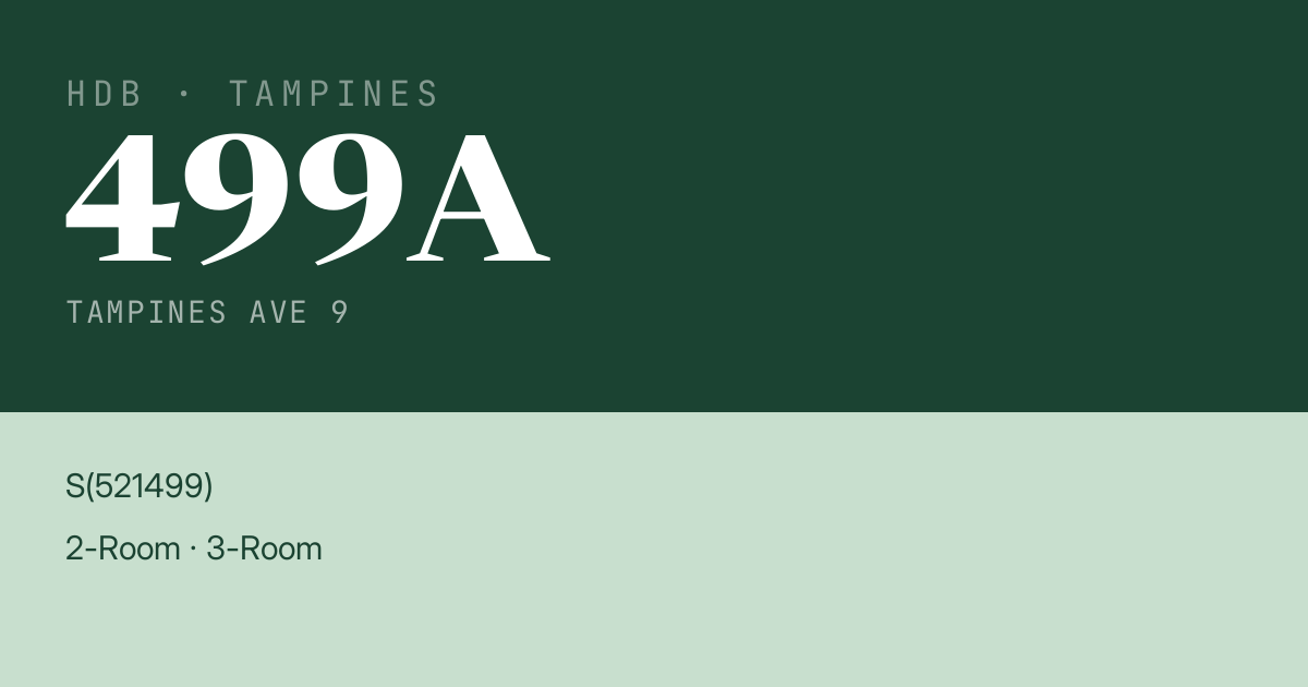Blk 499A Tampines Ave 9 HDB Resale | Price, Transactions & Rental Data