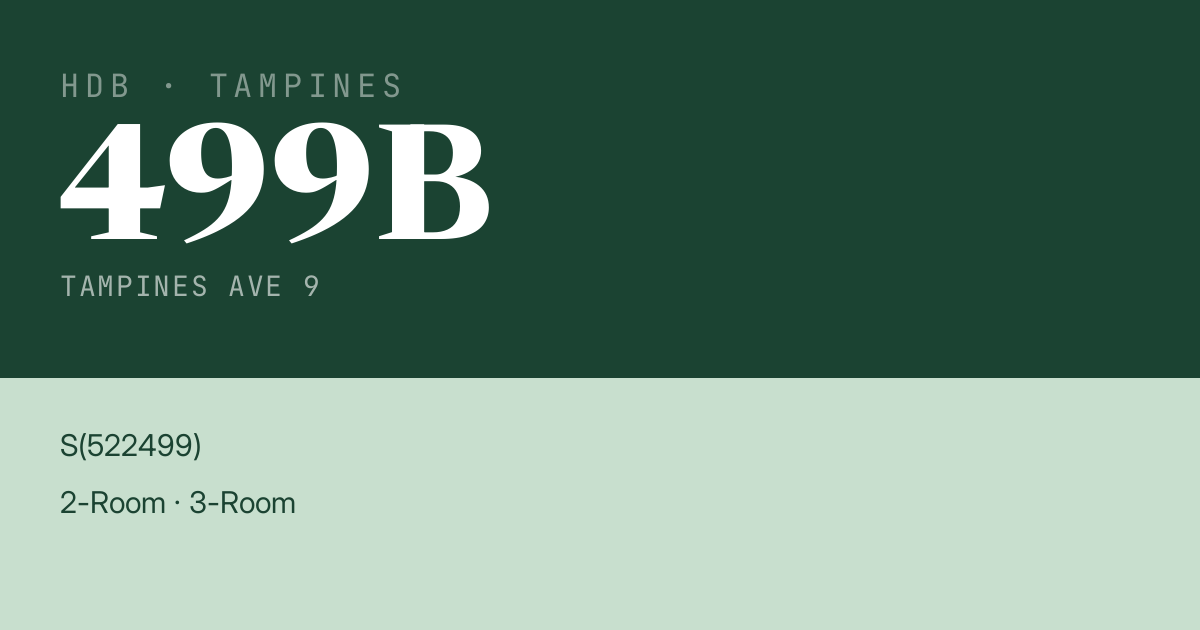 Blk 499B Tampines Ave 9 HDB Resale | Price, Transactions & Rental Data