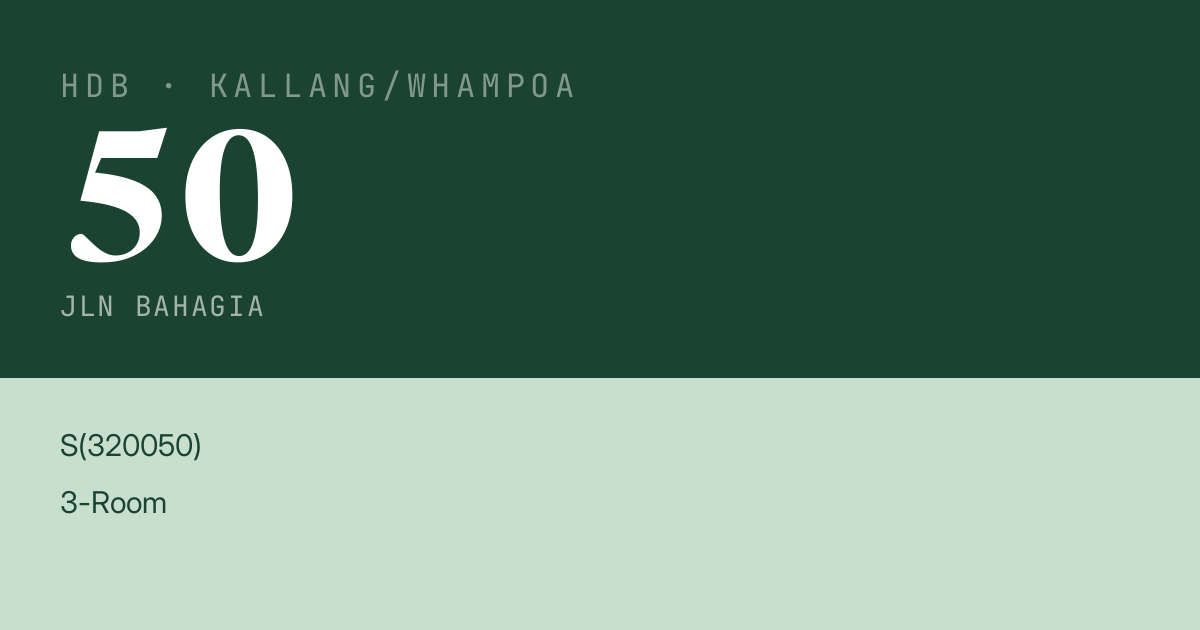 Blk 50 Jln Bahagia HDB Resale | Price, Transactions & Rental Data