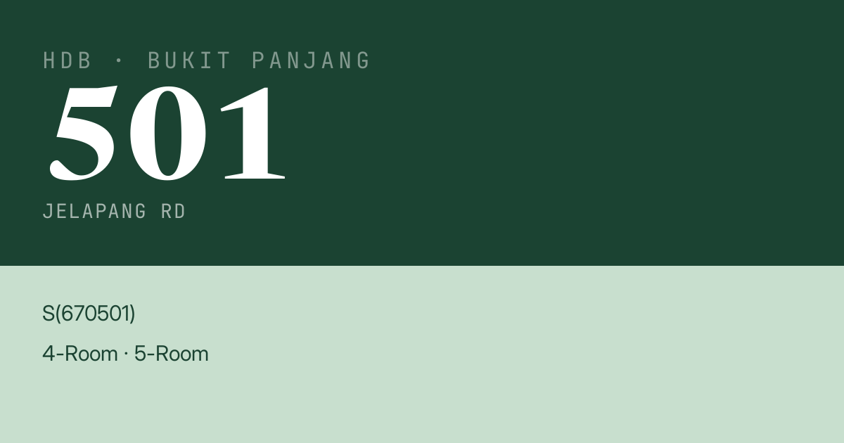 Blk 501 Jelapang Rd HDB Resale | Price, Transactions & Rental Data