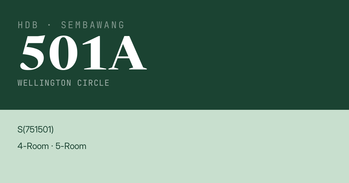 Blk 501A Wellington Circle HDB Resale | Price, Transactions & Rental Data