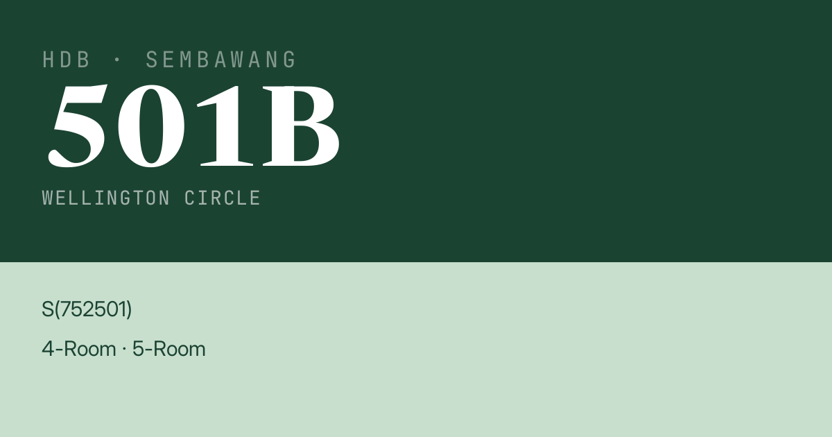 Blk 501B Wellington Circle HDB Resale | Price, Transactions & Rental Data
