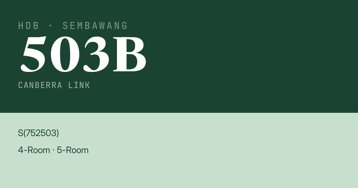 Blk 503B Canberra Link HDB Resale | Price, Transactions & Rental Data