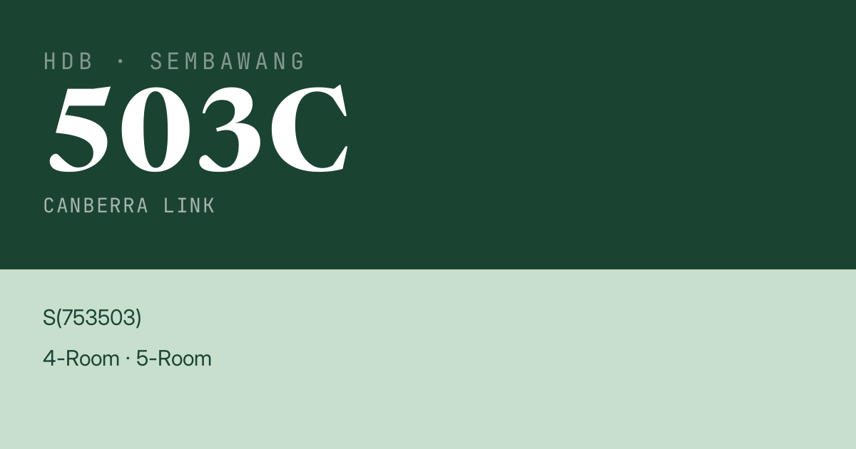 Blk 503C Canberra Link HDB Resale | Price, Transactions & Rental Data