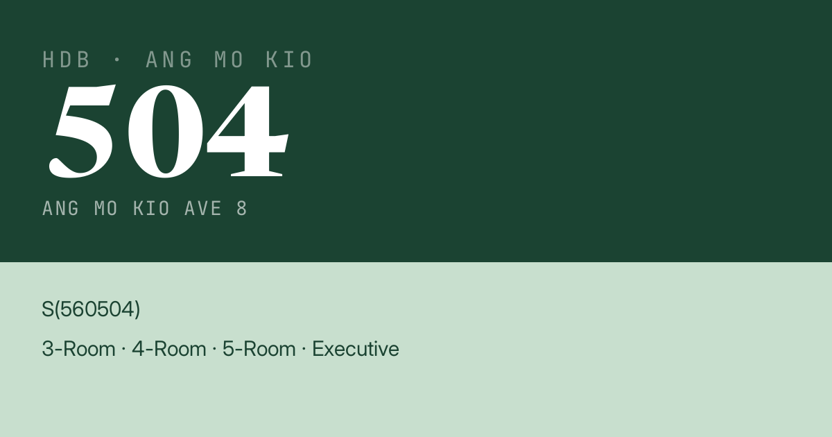 Blk 504 Ang Mo Kio Ave 8 HDB Resale | Price, Transactions & Rental Data