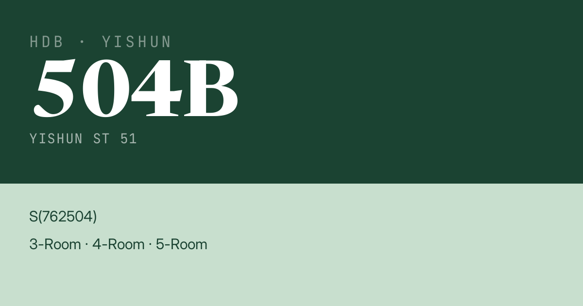 Blk 504B Yishun St 51 HDB Resale | Price, Transactions & Rental Data