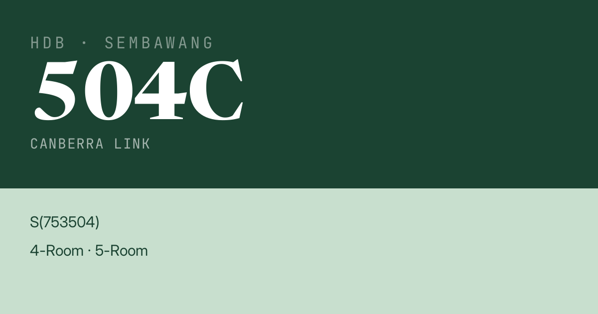 Blk 504C Canberra Link HDB Resale | Price, Transactions & Rental Data